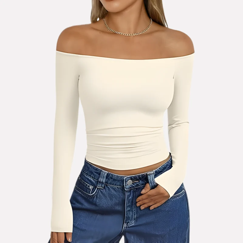 Off-shoulder top met lange mouwen voor dames