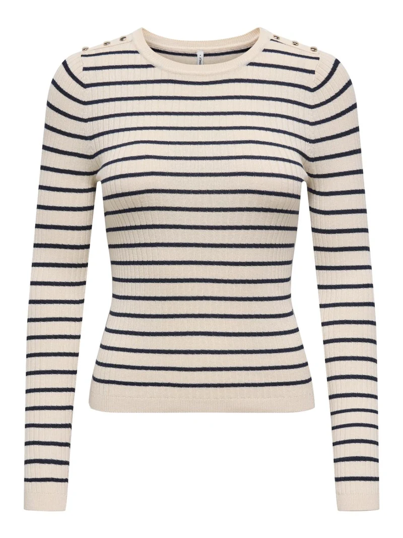 ONLMILA LS STRIPE BUTTON O-NE
