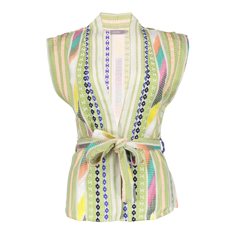 Sleeveless vest woven fancy