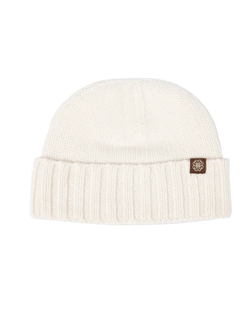 Cashmere Chunky Rib-Knit Cuffed Beanie