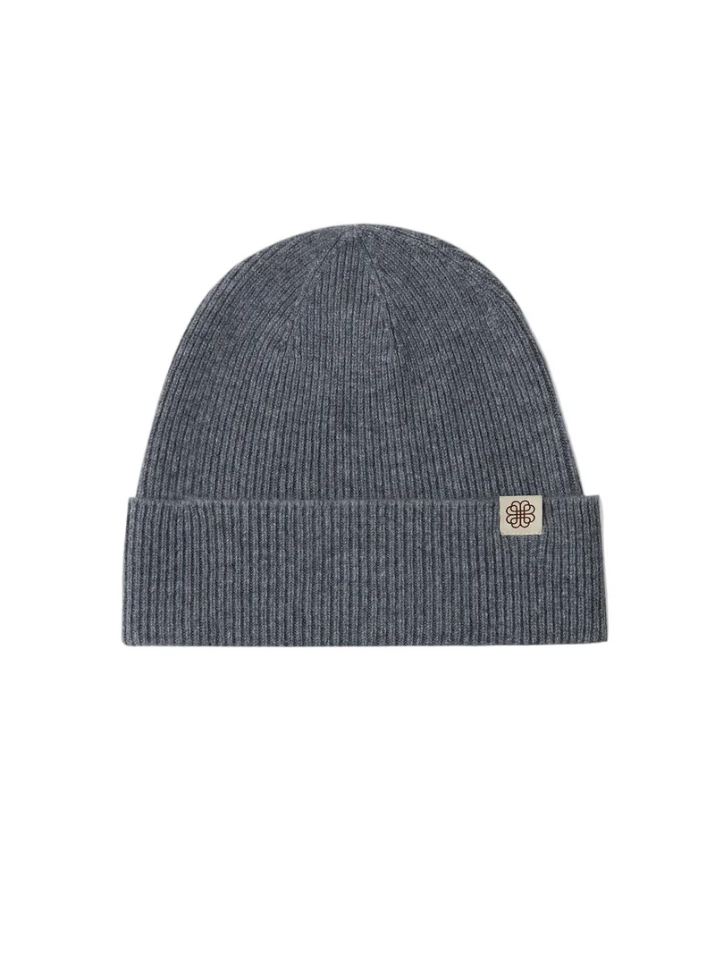 Cashmere Rib Knit Beanie