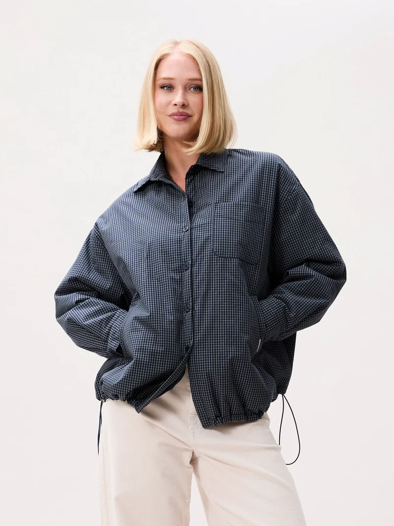 Blauw geruite jasje