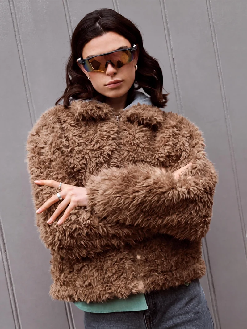 Faux fur hooded jacket sara
