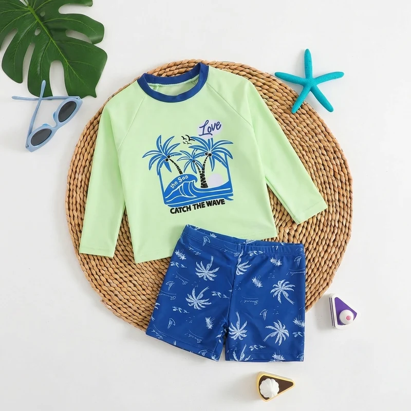 Tweedelige zwemset met tropische print
