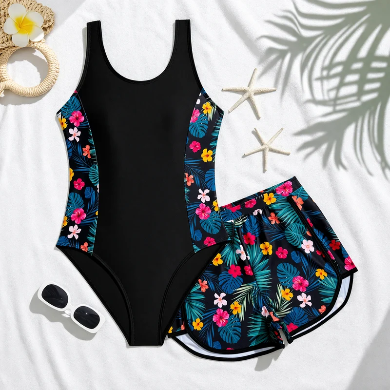Badpak met short voor meisjes