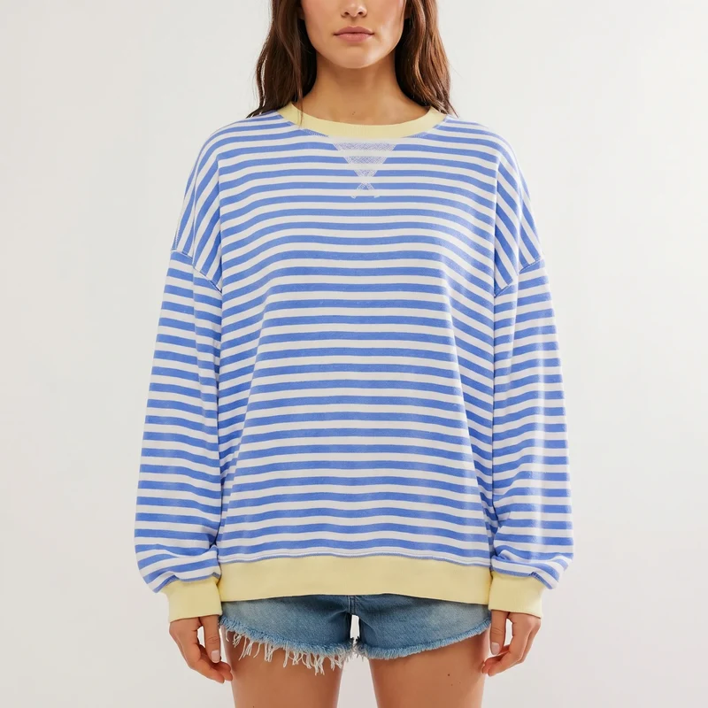 Oversized gestreepte trui met lange mouwen