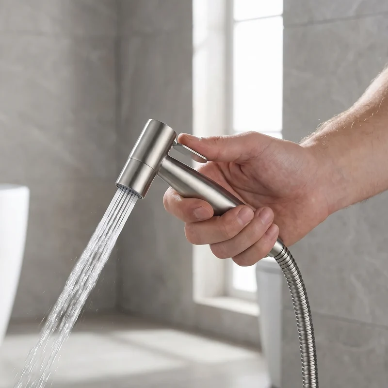 Handdouche voor bidetgebruik met aansluiting
