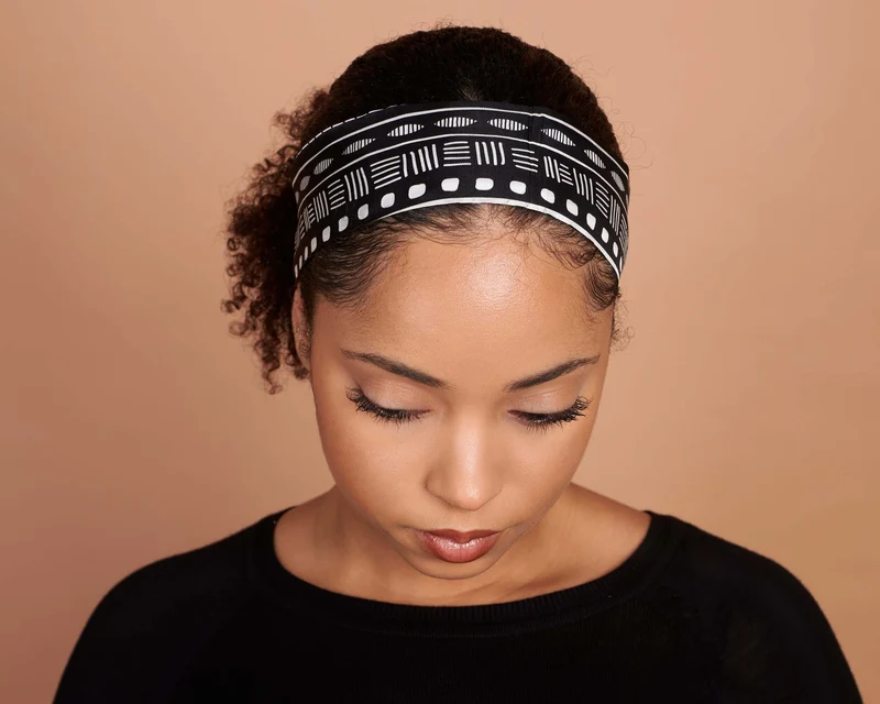 Double-Sided African Print Silk Twill Skinny Scarf