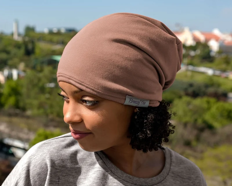 Satin Lined Beanie for Women and Men - Soft and Warm Beanie with Satin Lining to Protect Hair in Sienna