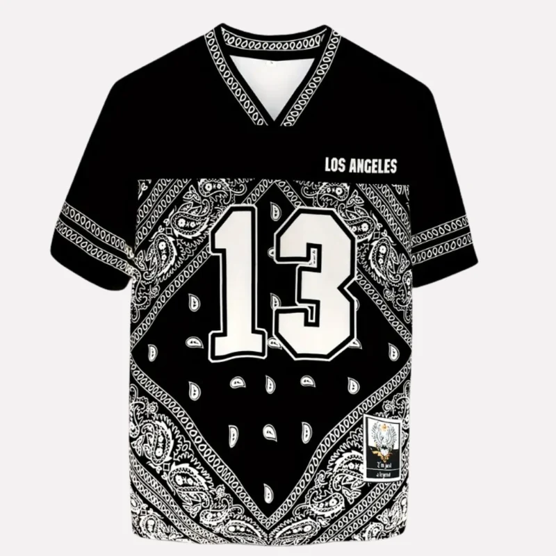 Mesh jersey T-shirt met print voor heren