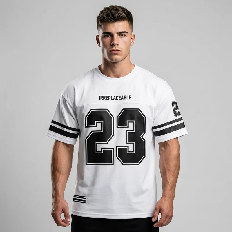 Gestreept T-shirt met print voor heren