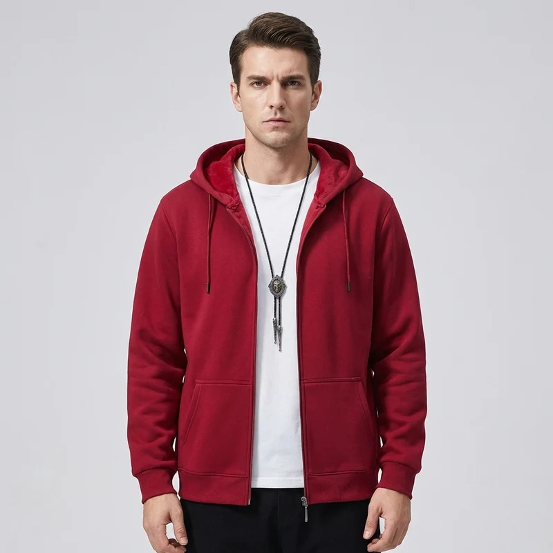 Hoodie met rits voor heren