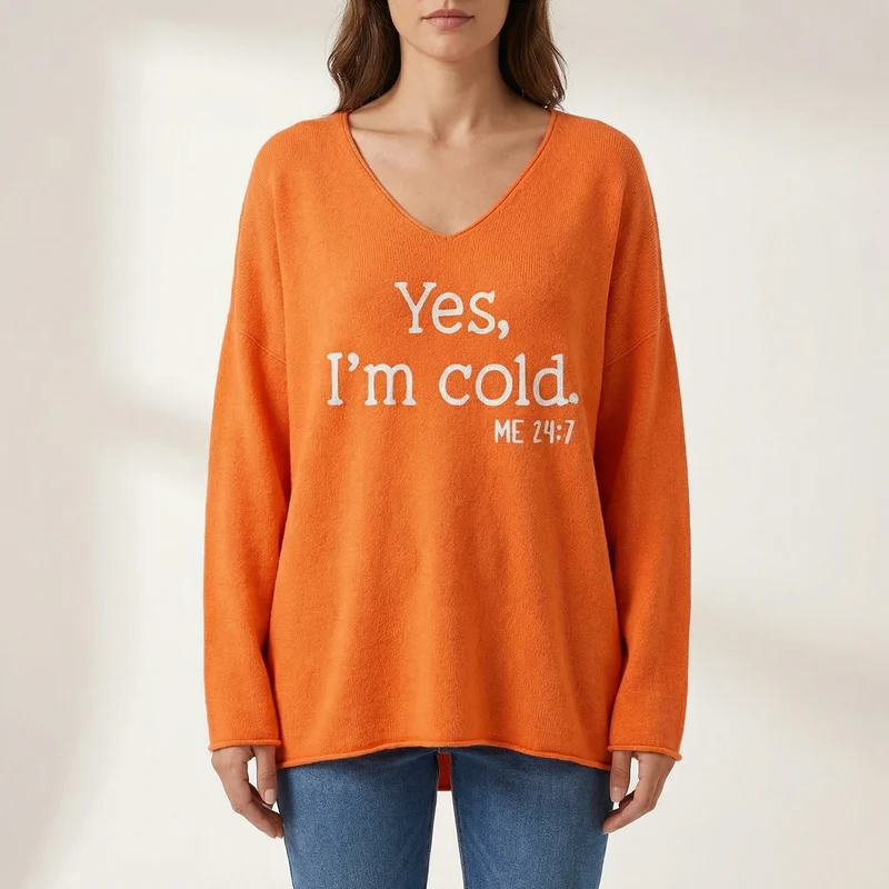 Oversized trui met V-hals voor dames