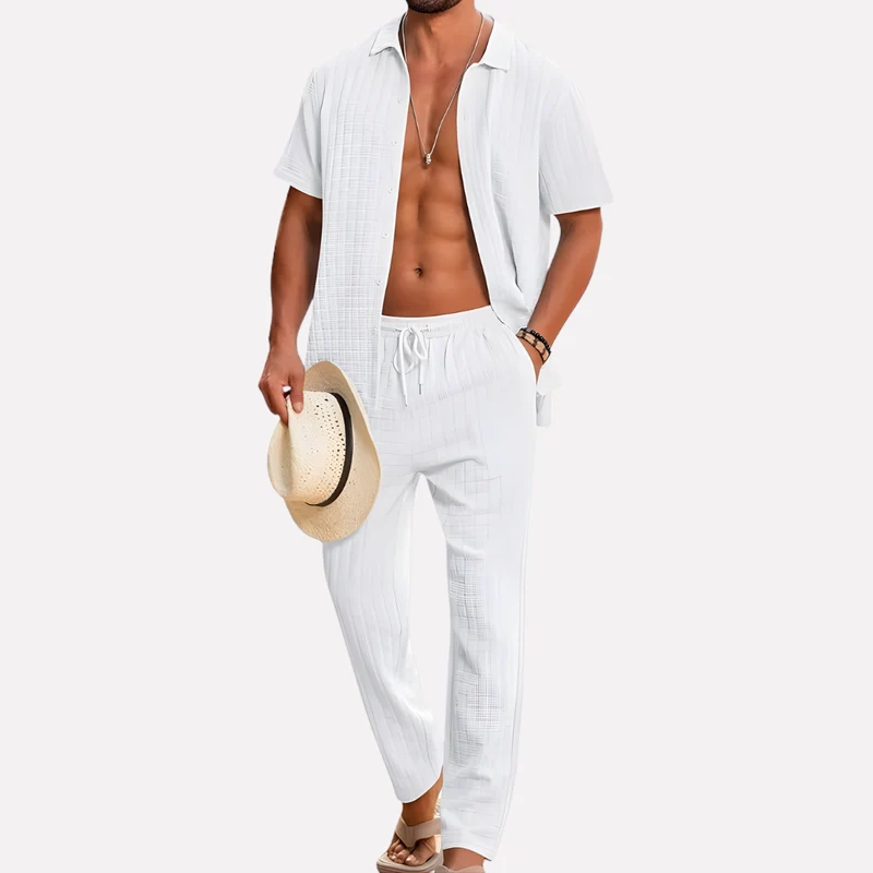 Tweedelige strandoutfit voor heren