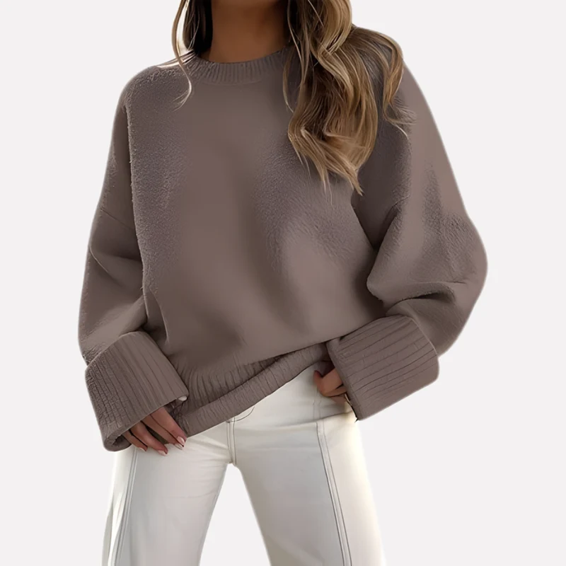 Oversized grofgebreide pullover voor dames