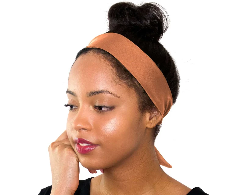 Double-Sided Copper Silk Twill Skinny Scarf