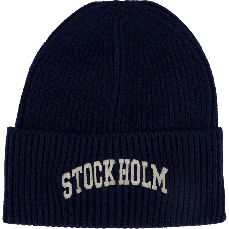 Stock Holm Fäshion Beanie Navy/cream