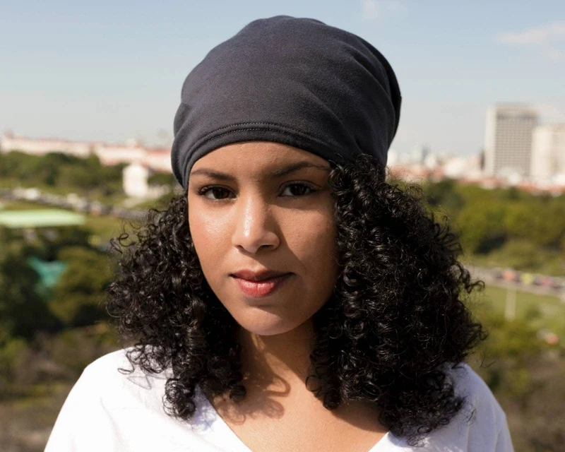 Dark Gray Satin-Lined Beanie for Women and Men - Soft and Warm Beanie with Satin Lining to Protect Hair