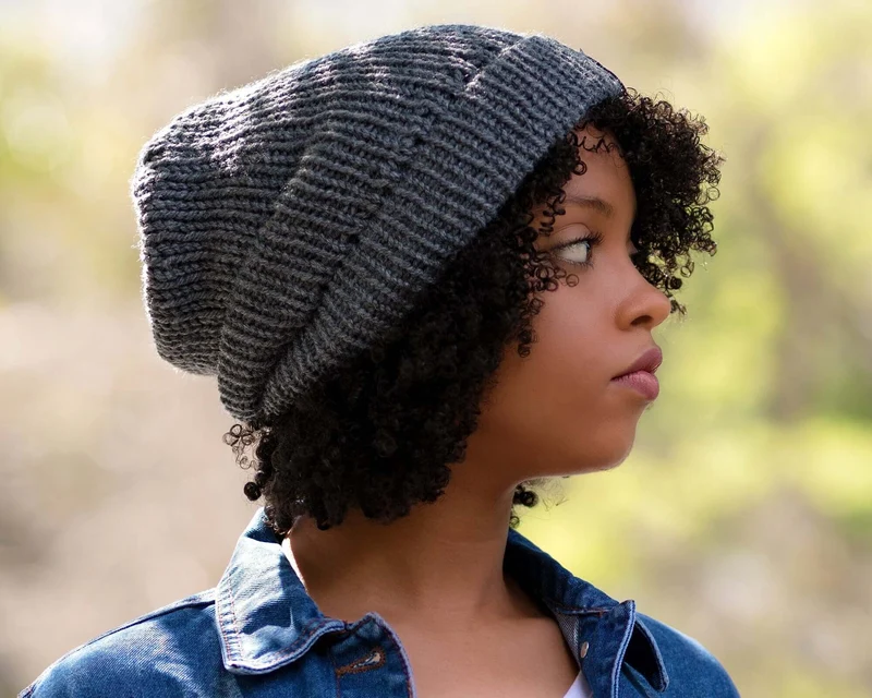 Satin Lined Knit Beanie Gray