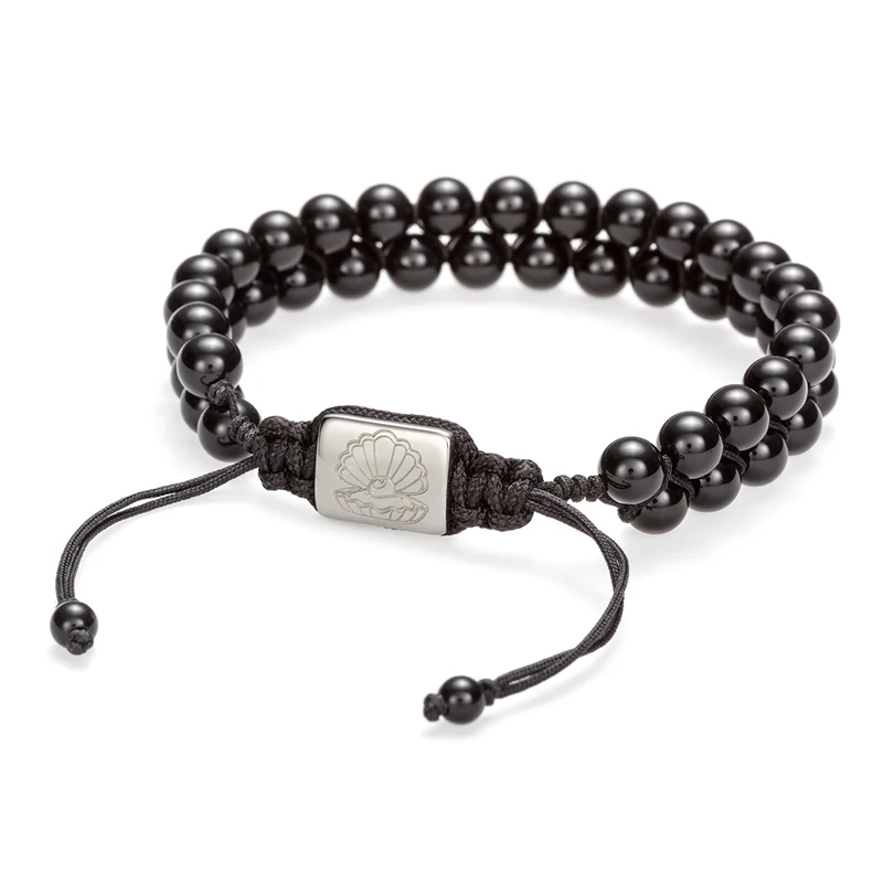 Doub Bead Bracelet 6mm Black