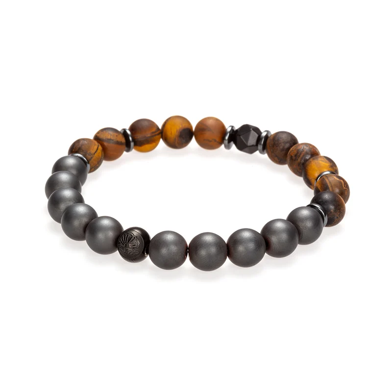 El Bead Multi Bracelet 8mm Grey/brown