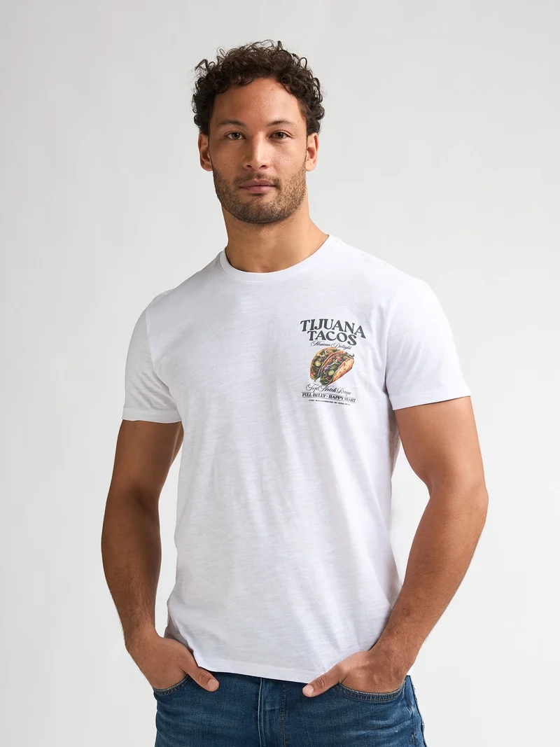 T-shirt met rugprint Tijuana