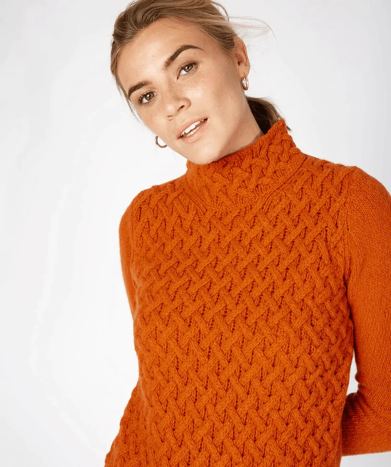 Ireland’s Eye | Ierse Wollen Trui Dames | Trellis Sweater