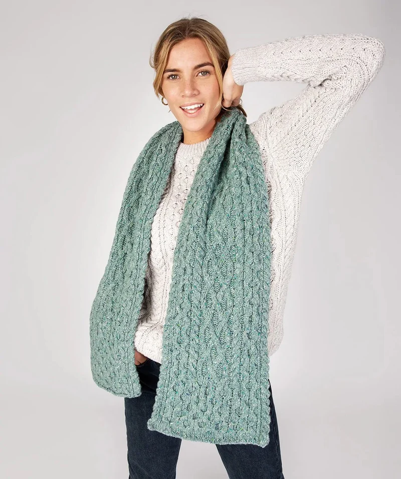 Ireland’s Eye | Ierse Wollen Sjaal | Luxe Aran Sjaal