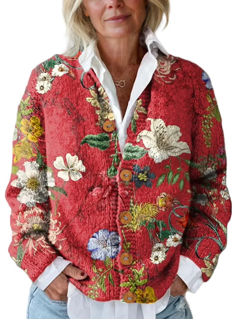 Dames Vest Bloemenprint Casual