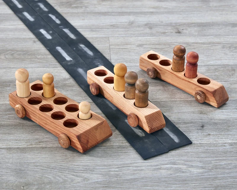 Cosy - Tien- en Vijfframe Voertuigen met Poppetjes (3 stuks)