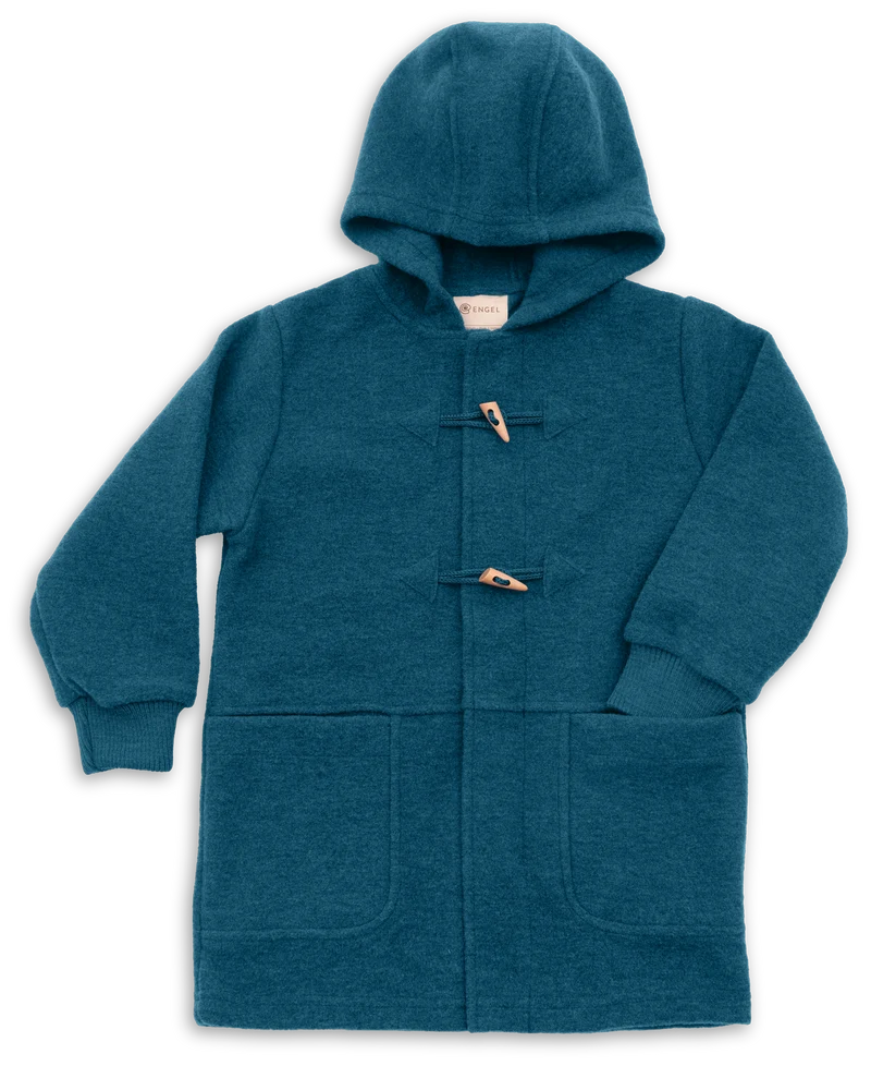 Engel Natur - Wol Kinder Mantel - Pacifisch Blauw Mélange