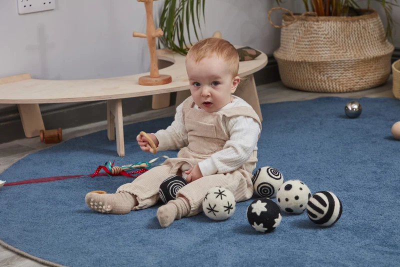 Cosy - Baby Patroonballen Zwart/Wit (6 stuks)