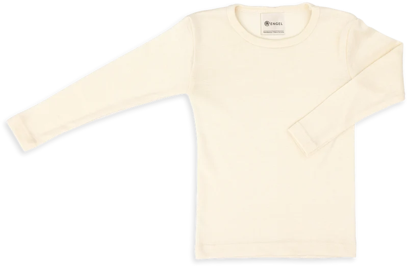 Engel Natur - Wol/Zijde Kinder Shirt Lange Mouw - Naturel