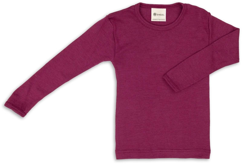 Engel Natur - Wol/Zijde Kinder Shirt Lange Mouw - Orchidee