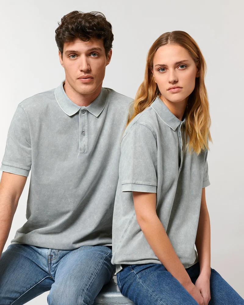 Unisex vintage polo om te personaliseren