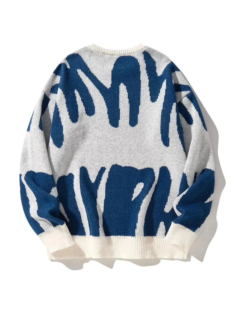 Dames Oversized Trui Met Abstract Patroon Casual Stylish