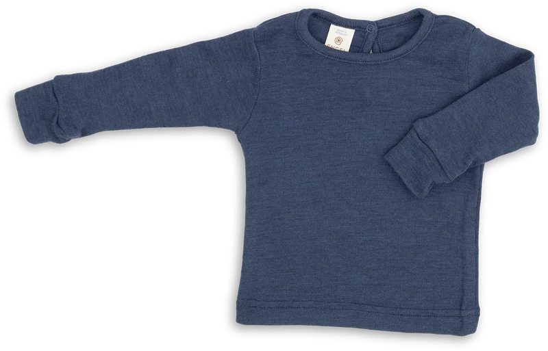 Engel Natur - Wol/Zijde Baby Shirt Lange Mouw - Marine