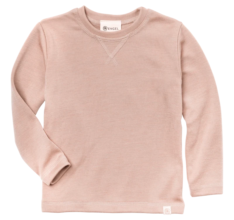 Engel Natur - Wol/Zijde Kinder Sweatshirt, Lange Mouw - Oudroze