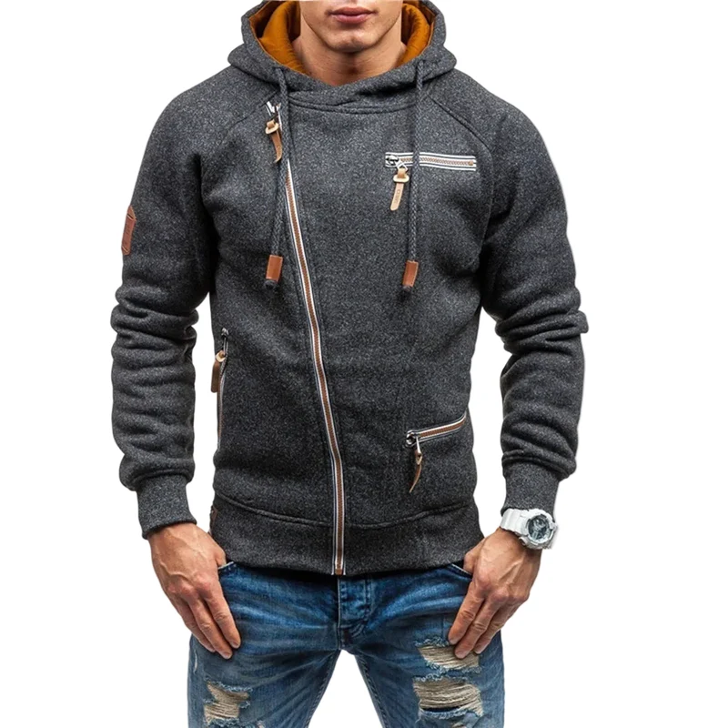 Heren Hoodie Casual Met Rits Moderne Look