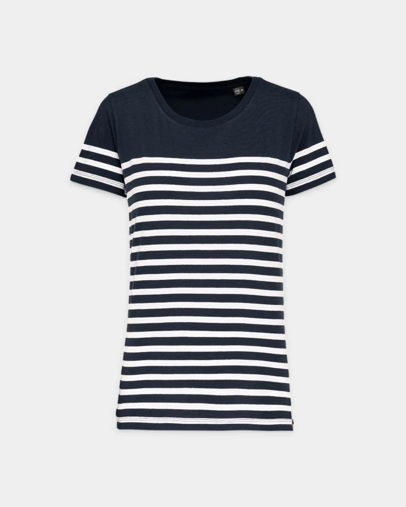Dames matrozen T-shirt met ronde hals, te personaliseren