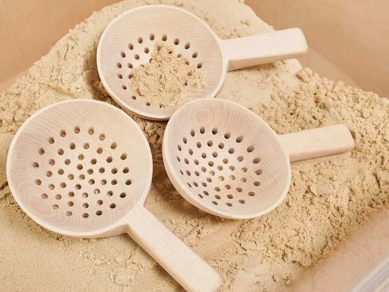 Cosy - Houten Gatlepels met Kort Handvat (3 stuks)