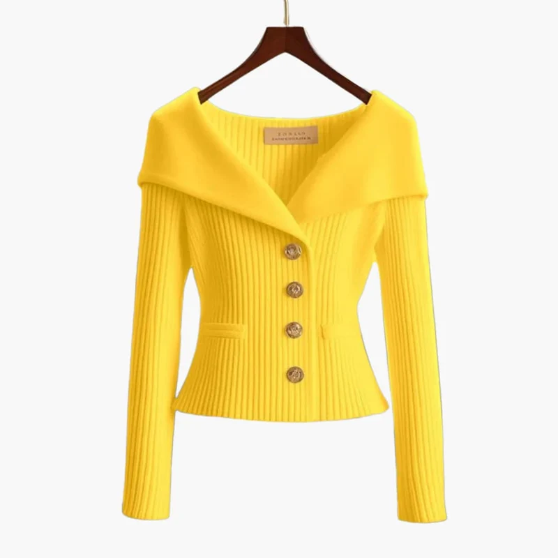 Dames Geribbeld Vest met Knoopsluiting