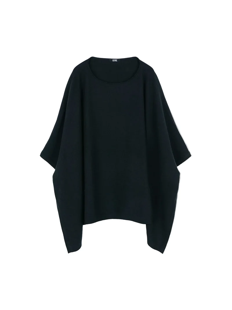 Boat-Neck Cashmere Poncho