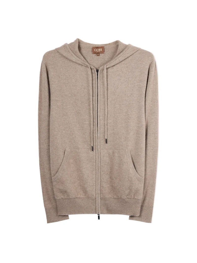 Men's Zip-Up Cashmere Hoodie