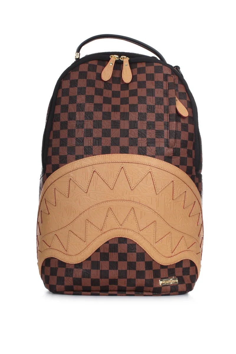 SPRAYGROUND TAS EMBOSSED CHECK BROWN BACKPACK MULTI