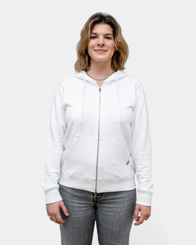 Dames rits-hoodie Made in France, te personaliseren