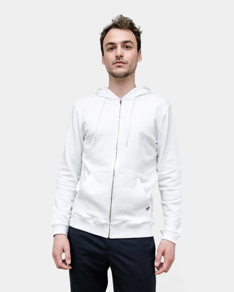 Heren rits-hoodie Made in France, te personaliseren