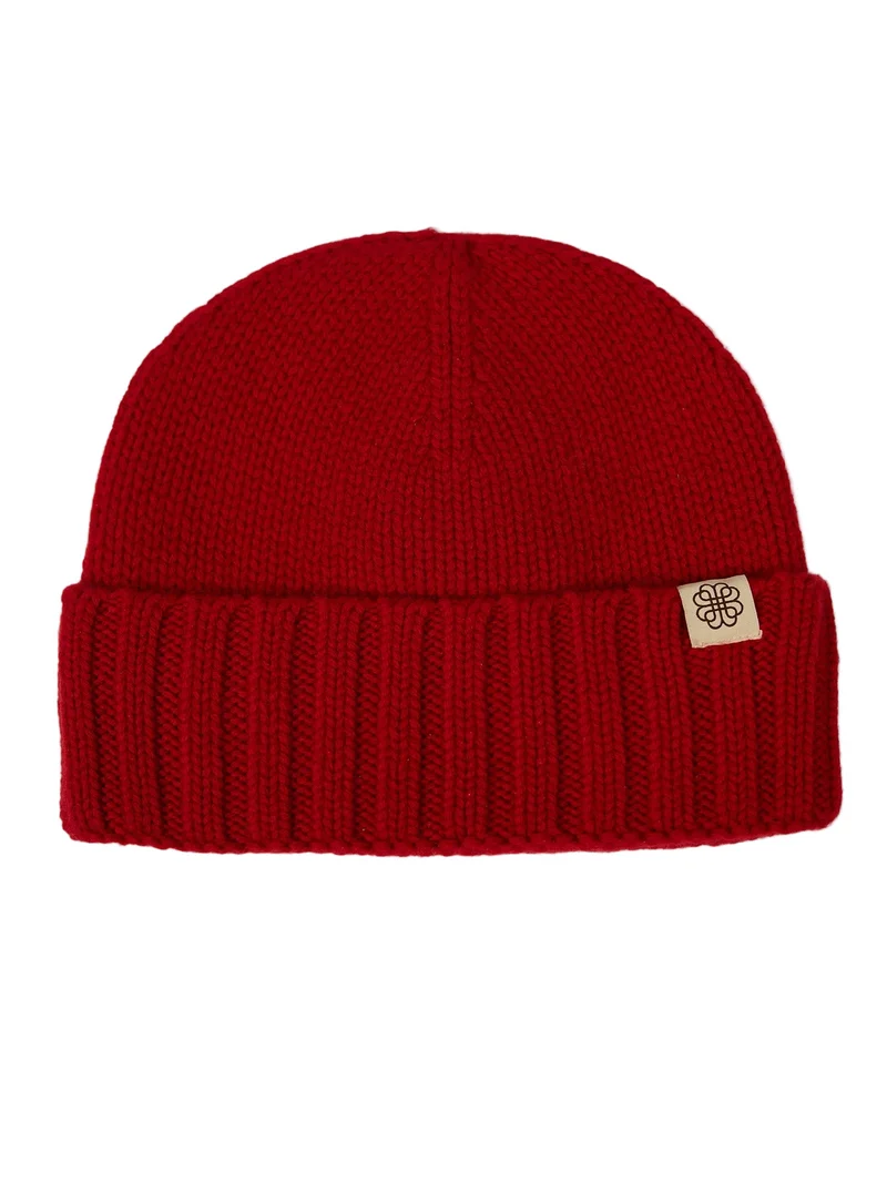 Cashmere Chunky Rib-Knit Cuffed Beanie