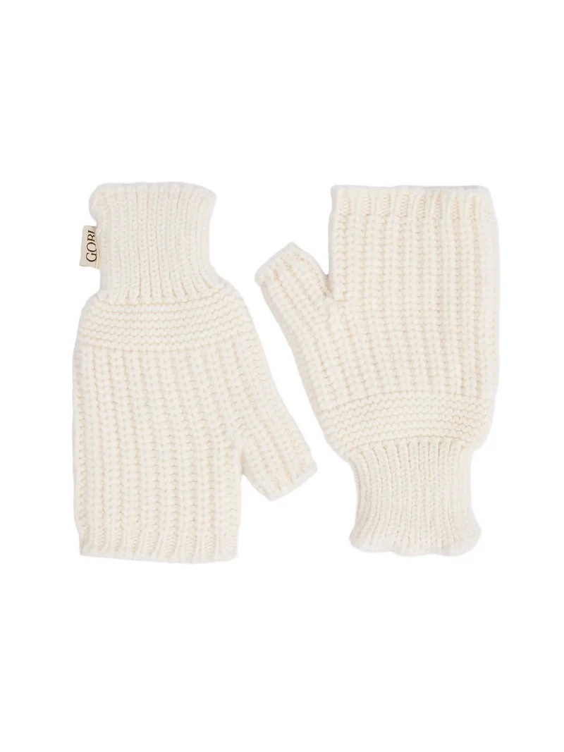 Rib-Knit Cashmere Gloves