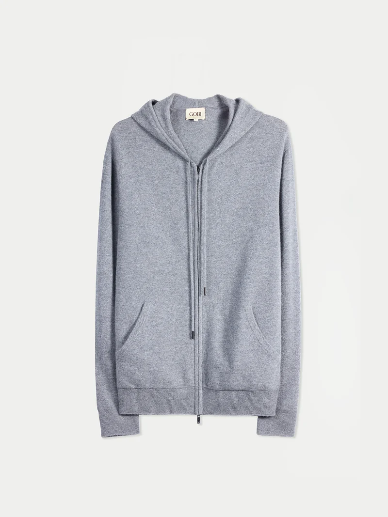 Men's Zip-Up Cashmere Hoodie